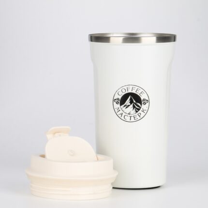 Термокружка Мастер К Original Coffee, 500 мл, сохраняет тепло 10 ч, нержавеющая сталь, белая
